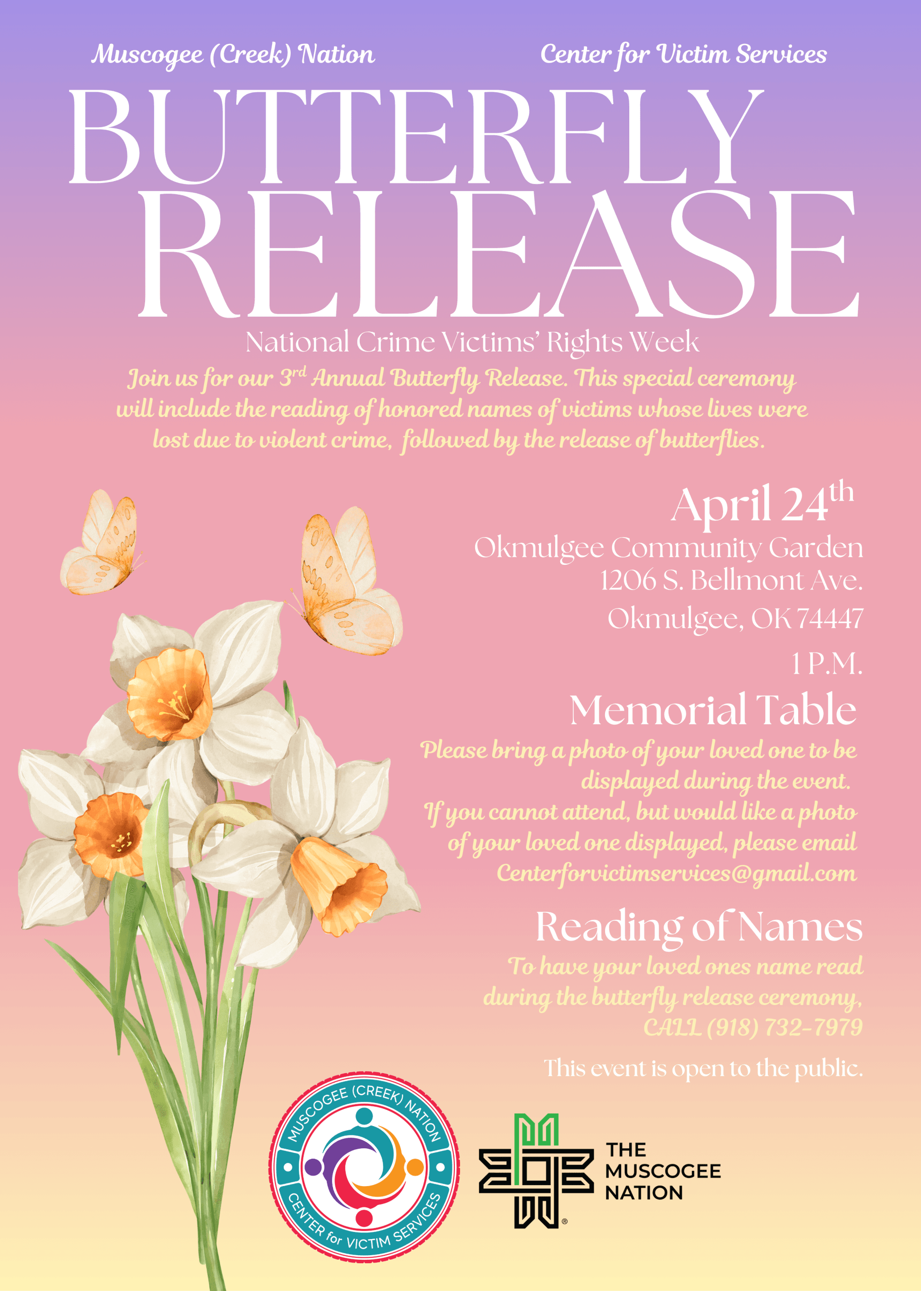 3rd Annual Butterfly Release Ceremony