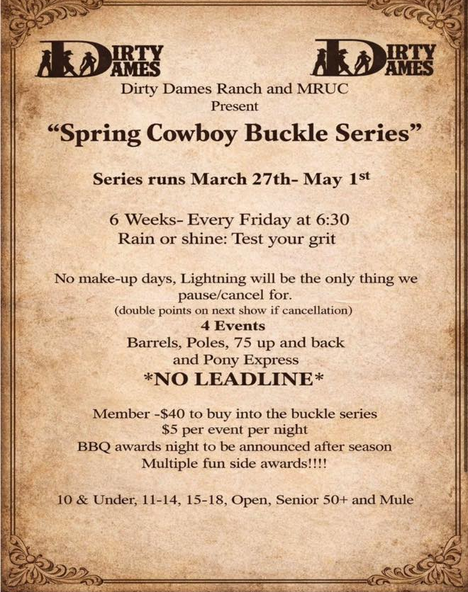 Dirty Dames Ranch Spring Cowboy Buckle Series