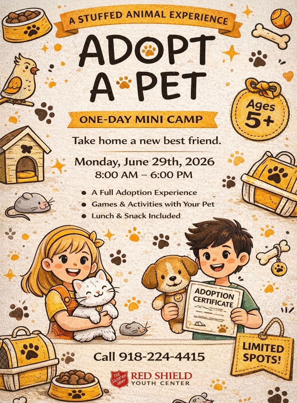 Red Shield Mini Camp: Adopt a Pet