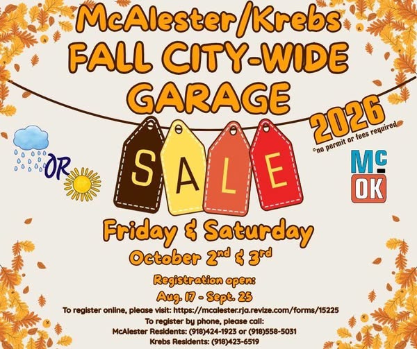 McAlester/Krebs Fall City-Wide Garage Sale