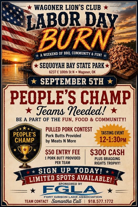 Wagoner Lion's Club Labor Day Burn - People's Champ Pulled Pork Contest