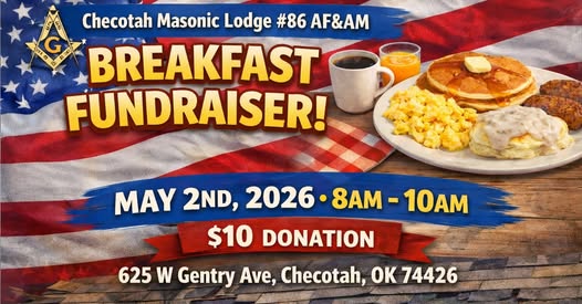 Checotah Masonic Lodge #86 AF&AM Breakfast Fundraiser