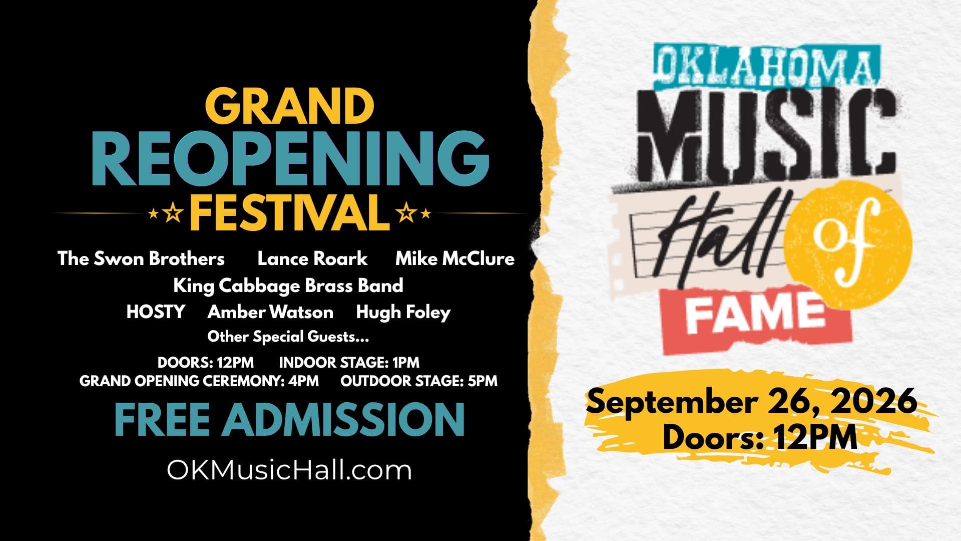 Oklahoma Music Hall of Fame & Museum Grand Reopening Festival
